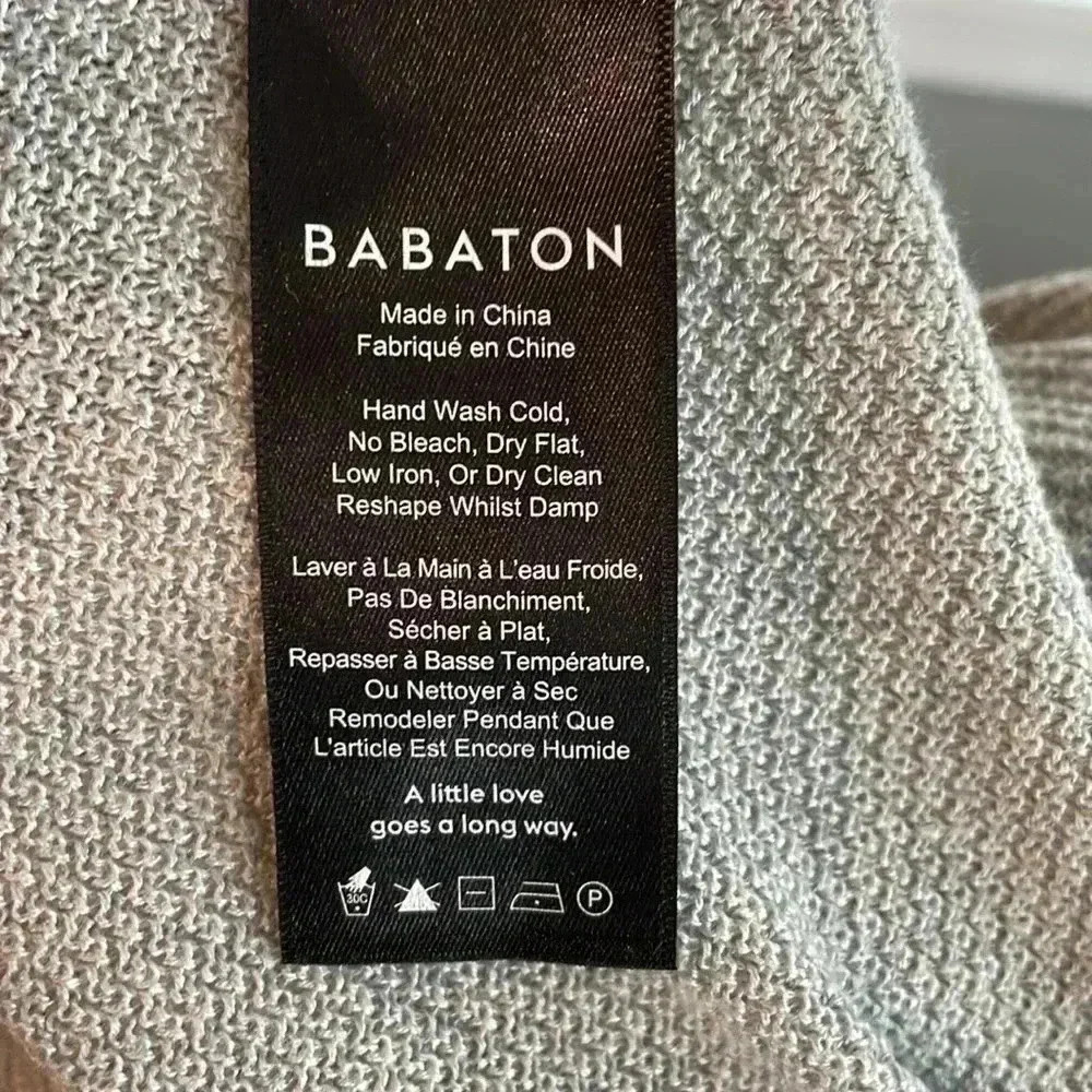 [S]Aritzia Babaton Baldrick Silk Modal Poly Blend Light  Gray Knit Open Cardigan - Picture 6 of 7